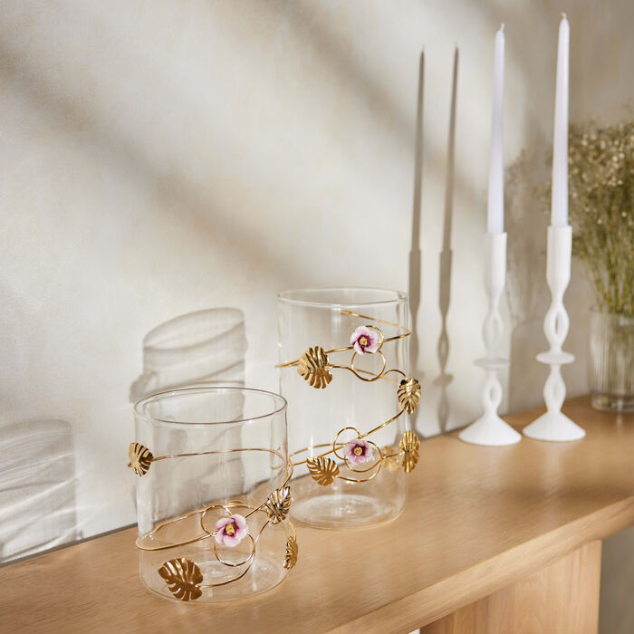 Ibiscus Candle Holder Clear villari ibiscus candle holder clear