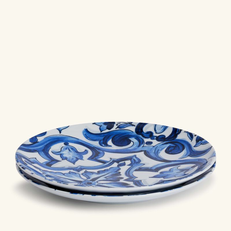 dolce gabbana casa blu mediterraneo stella dinner plate blue round 26cm set of 2