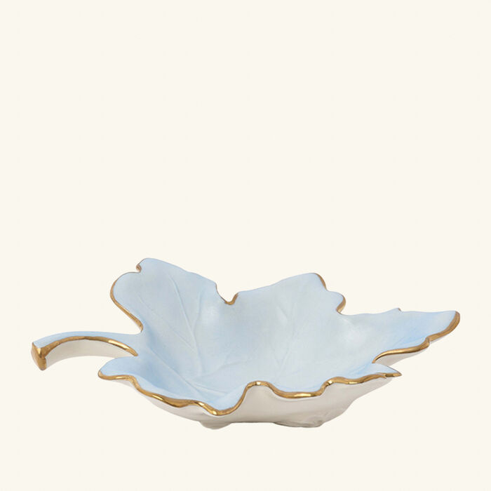 villari autumn fig leaf trinket tray small grey