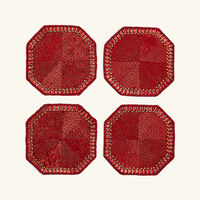 kim seybert louxor coaster red set of 4