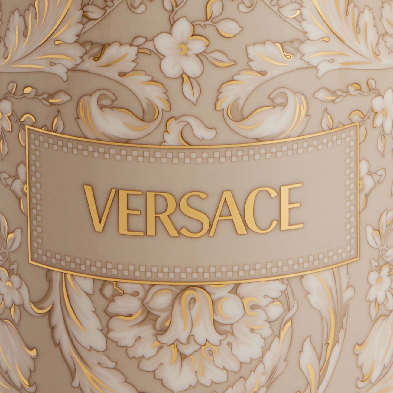 versace barocco beige vase round medium