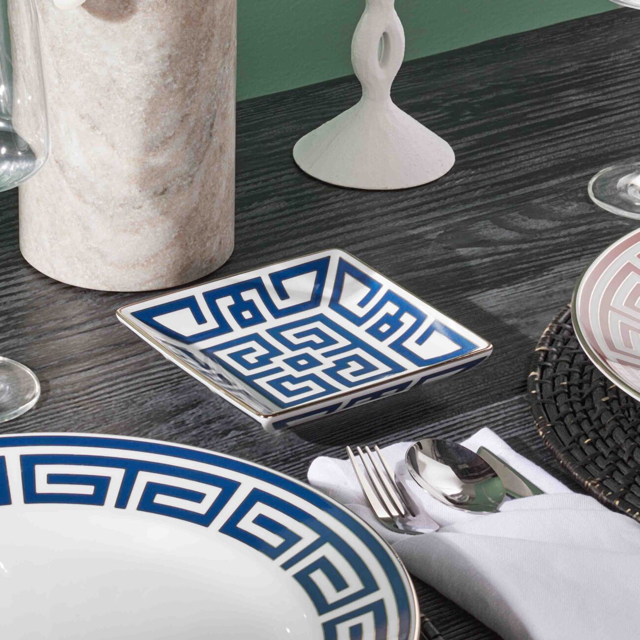 ginori 1735 labirinto zaffiro serving tray small blue