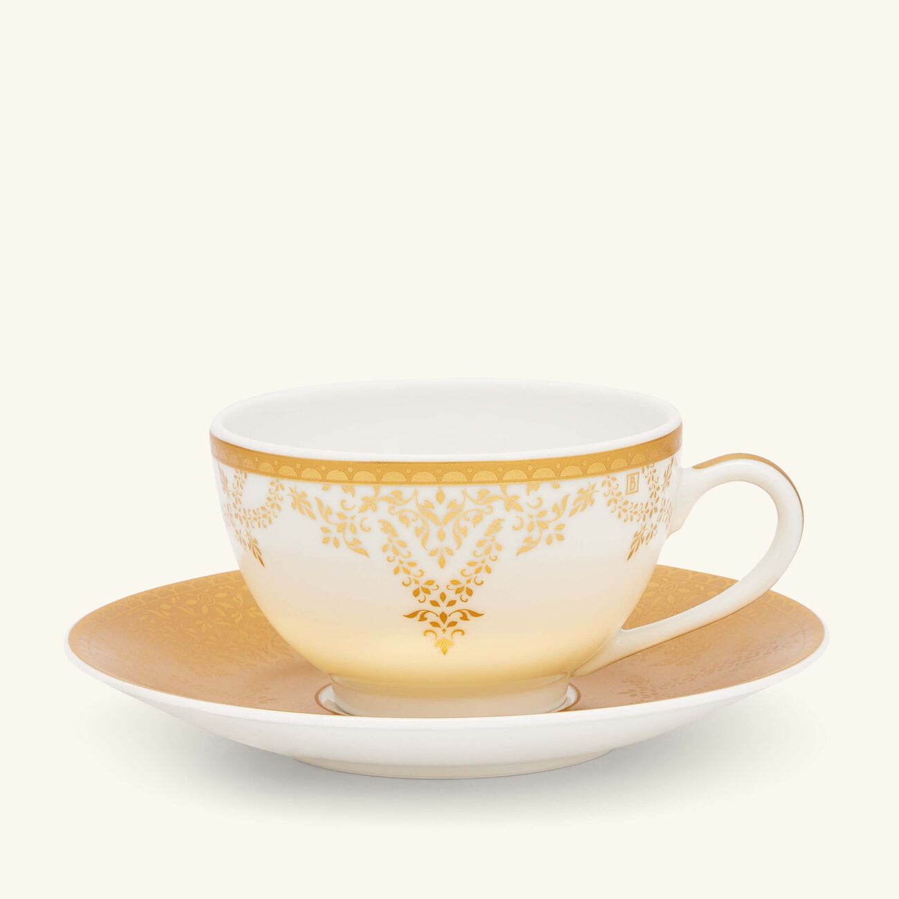 bernardaud voyage tea cup   saucer gold