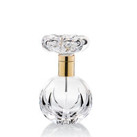 Clear Perfume Bottle With Clear Flower And Gold Metal, small