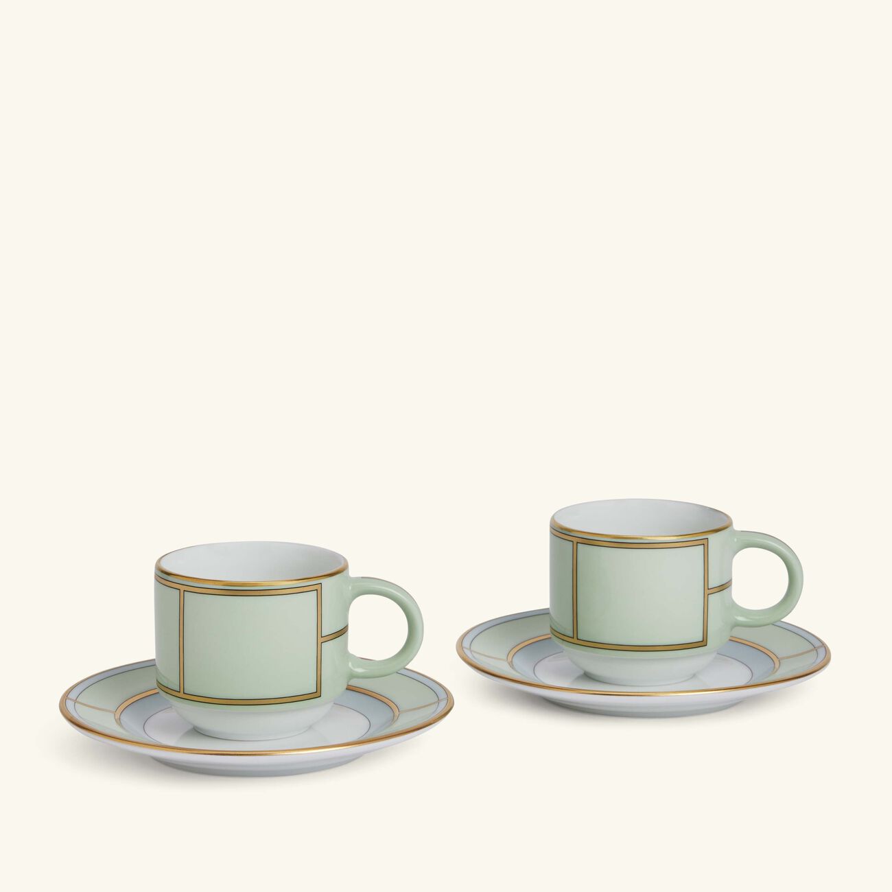 ginori 1735 diva coffee cup saucer green set of 2