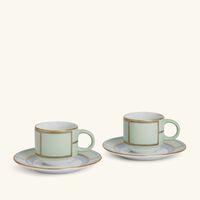 ginori 1735 diva coffee cup saucer green set of 2