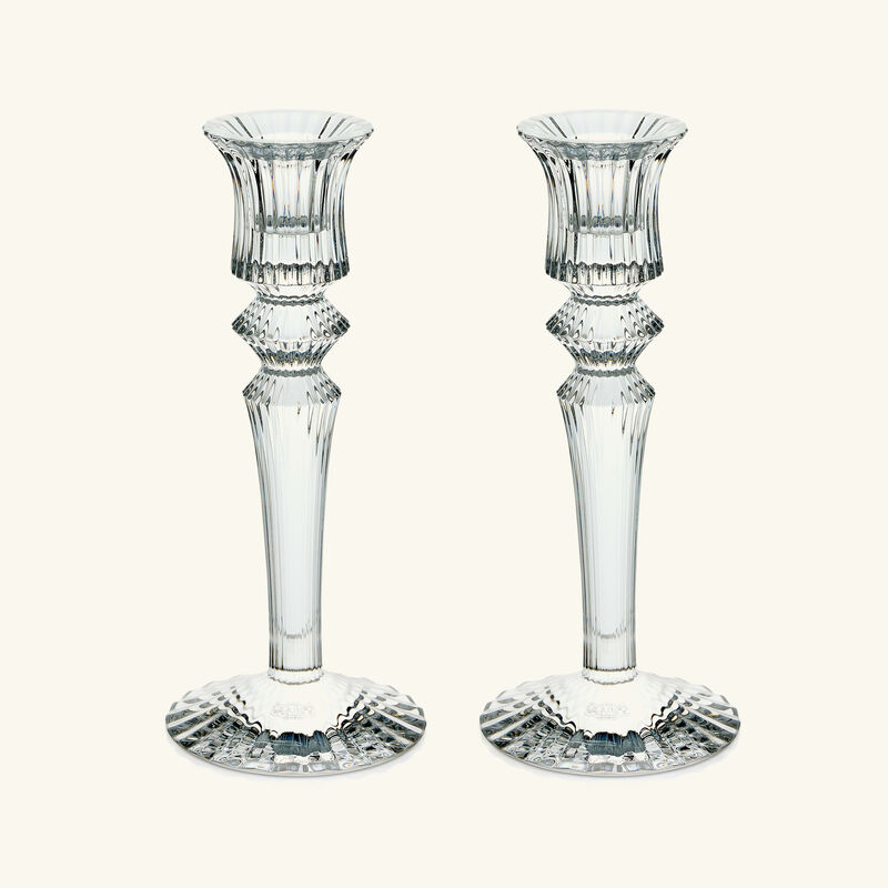 baccarat mille nuits candle holder clear set of 2