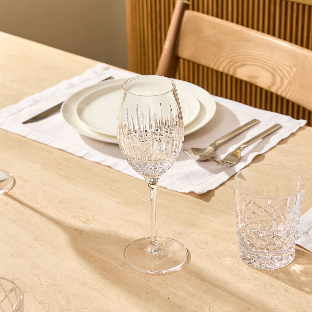 waterford lismore diamond wine glass clear set of 2