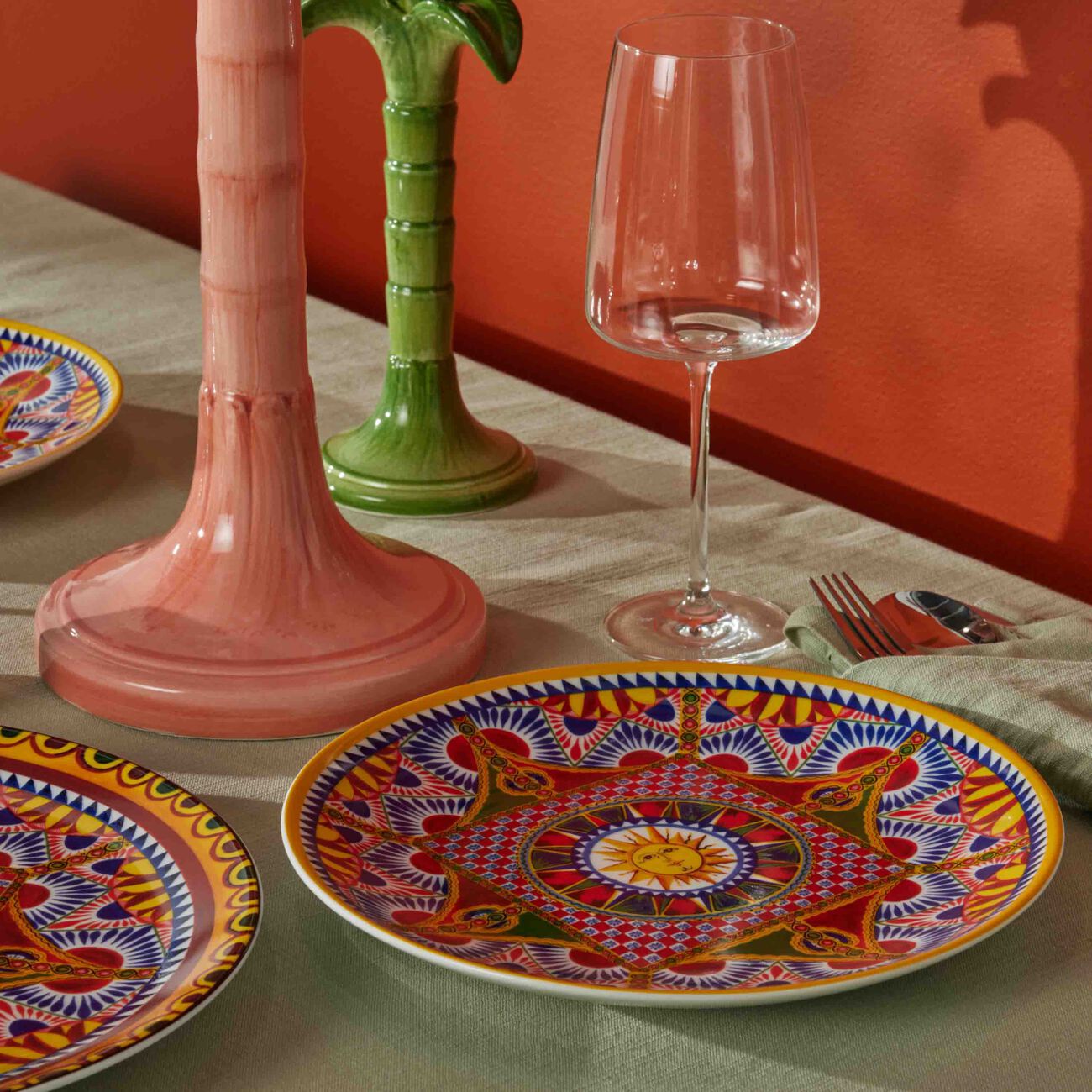 dolce gabbana casa carretto dinner plate round 26cm set of 2