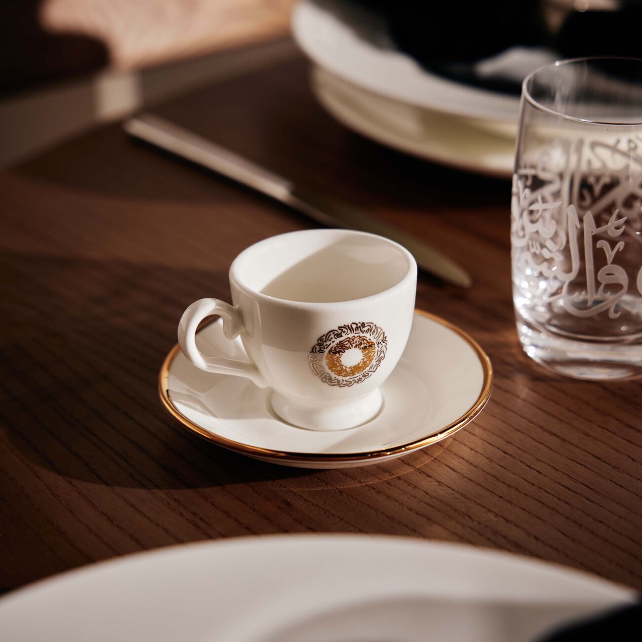 dimlaj qamar coffee cup   saucer white set of 6