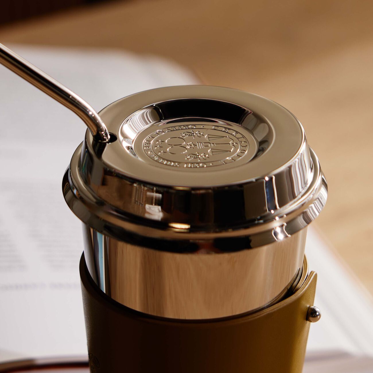 كريستوفل فنجان القهوة أوبجيه ميروار من الستانلس ستيل باللون الأخضر الإمبراطوري