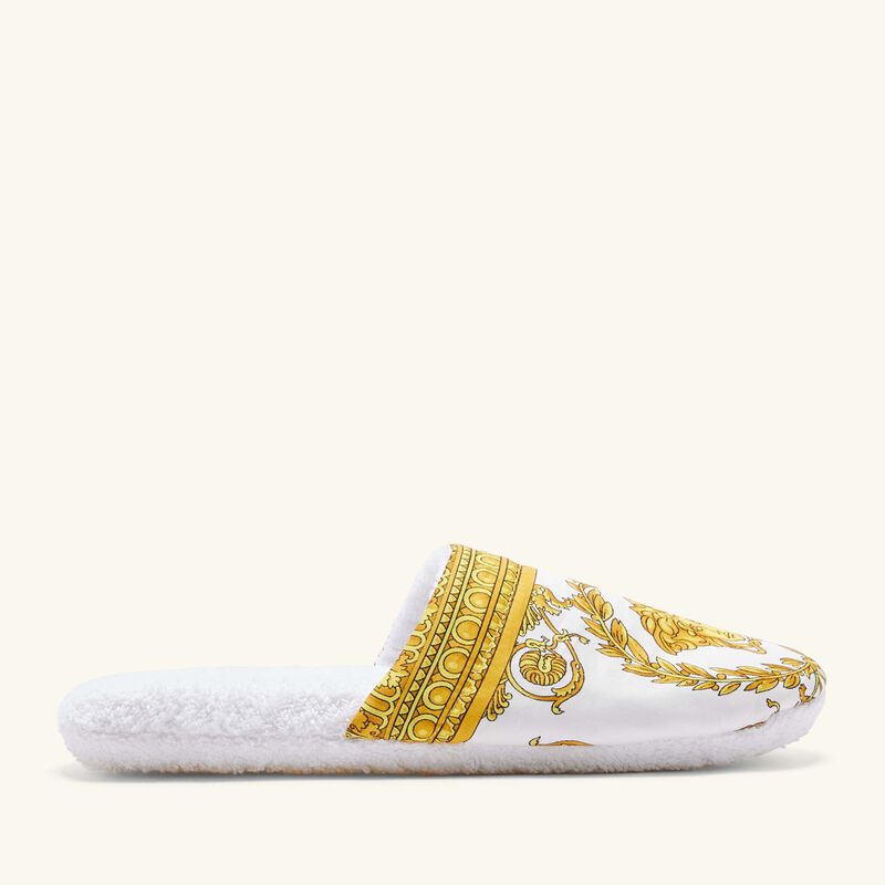 I Love Baroque Slippers Medium White versace i love baroque slippers medium white