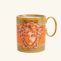versace orange coin mug white