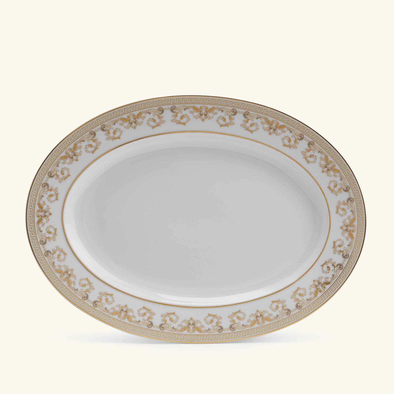 versace medusa gala serving platter oval white 34cm