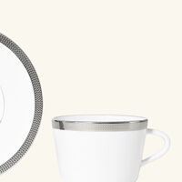 bernardaud maille platine tea cup   saucer white