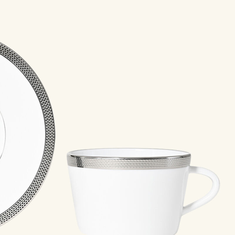bernardaud maille platine tea cup   saucer white
