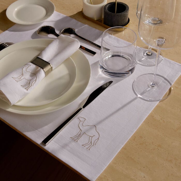 catherine denoual camel placemat white