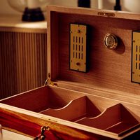 elie bleu classic cigar humidor red