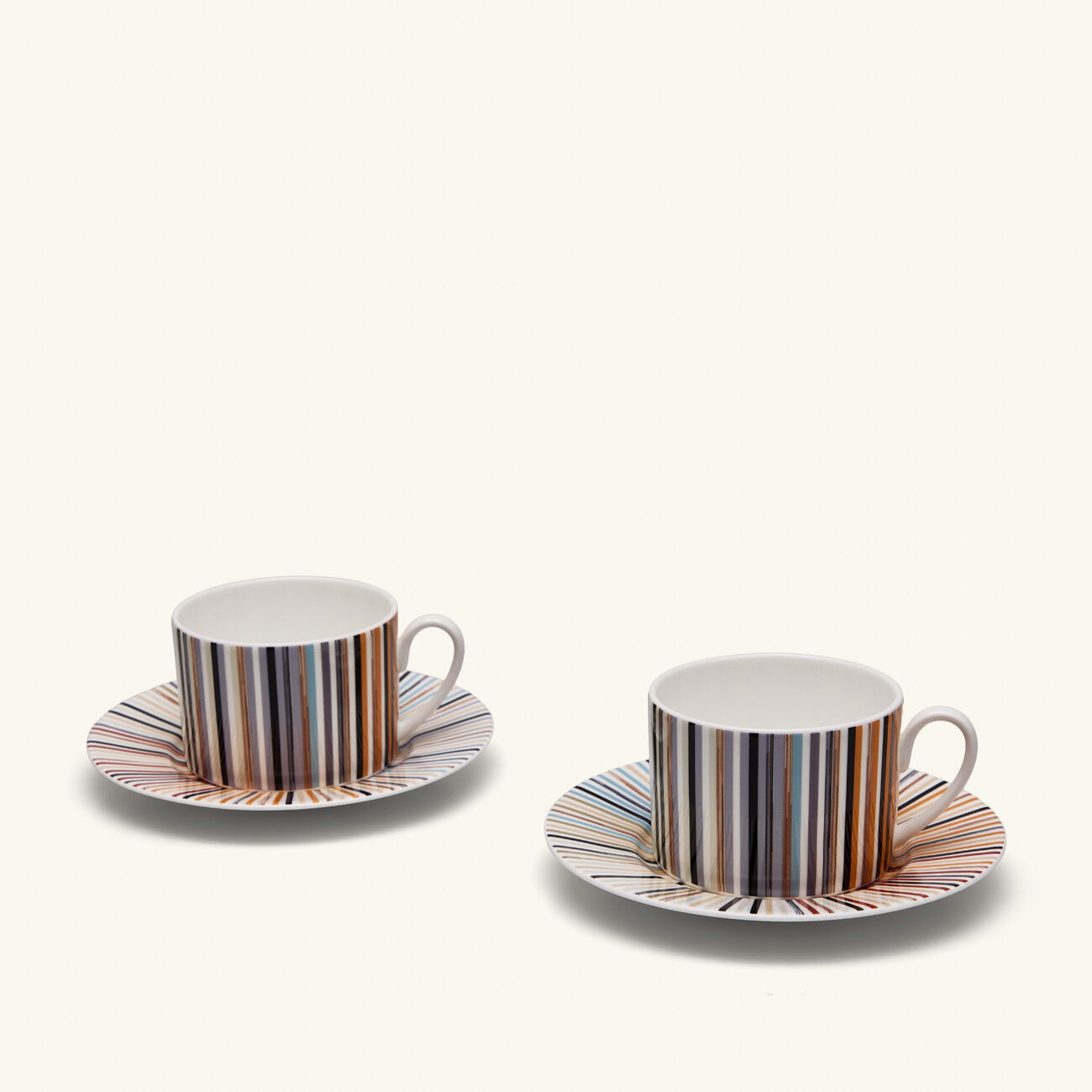 STRIPES Tea Cup & Saucer Set of 2 missoni home stripes tea cup saucer set of 2