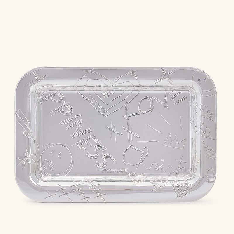 Graffiti Serving Tray Rectangular Mini Silver Plated christofle graffiti serving tray rectangular mini silver plated
