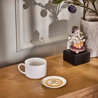 lladro om decorative plate white