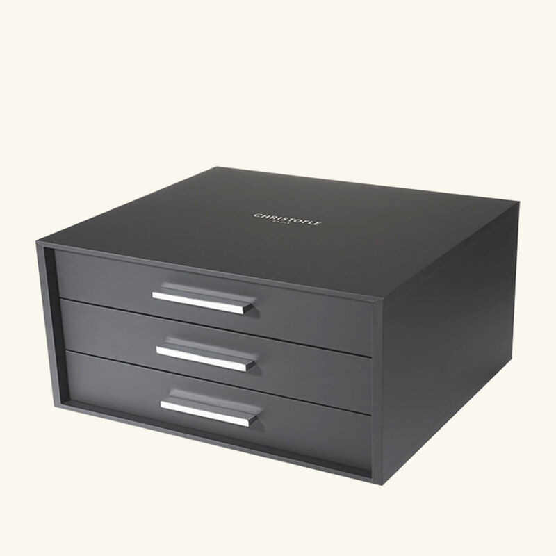 christofle storage chest with 3 drawers black