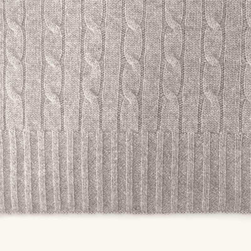 ralph lauren home iconic cable cashmere throw blanket grey