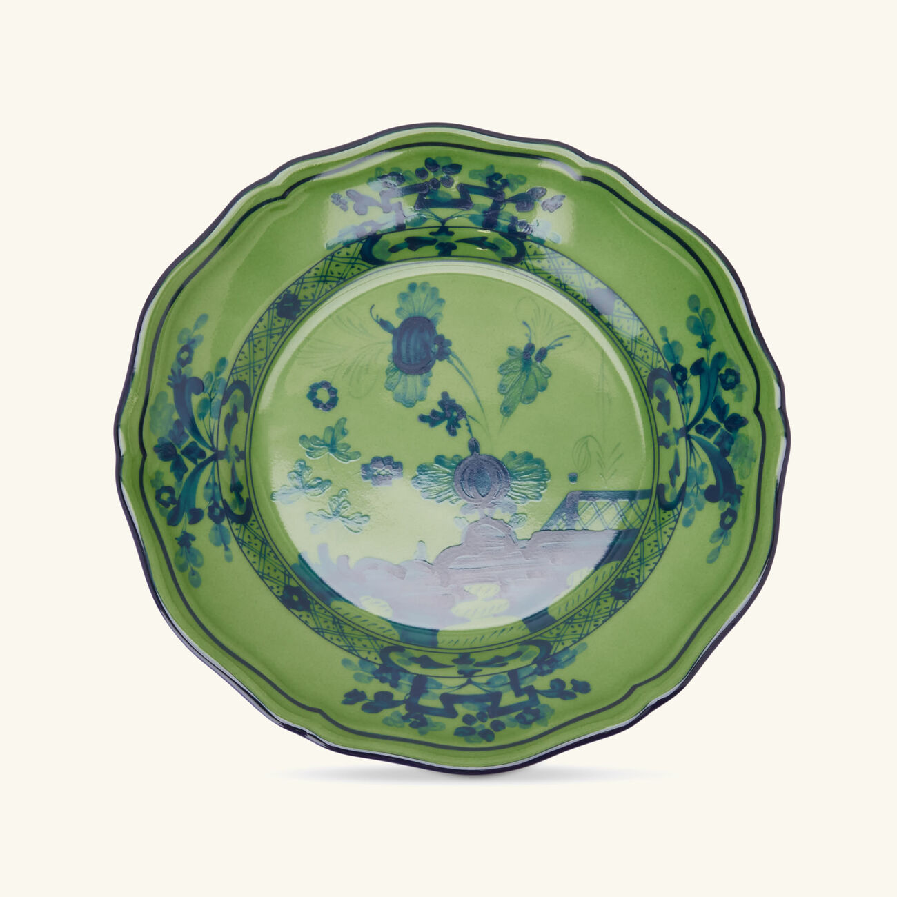ginori 1735 oriente italiano malachite bread plate round green 17cm