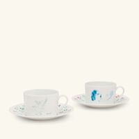 bernardaud marc chagall tea cup   saucer white set of 2
