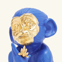 lladro little monkey sculpture small blue