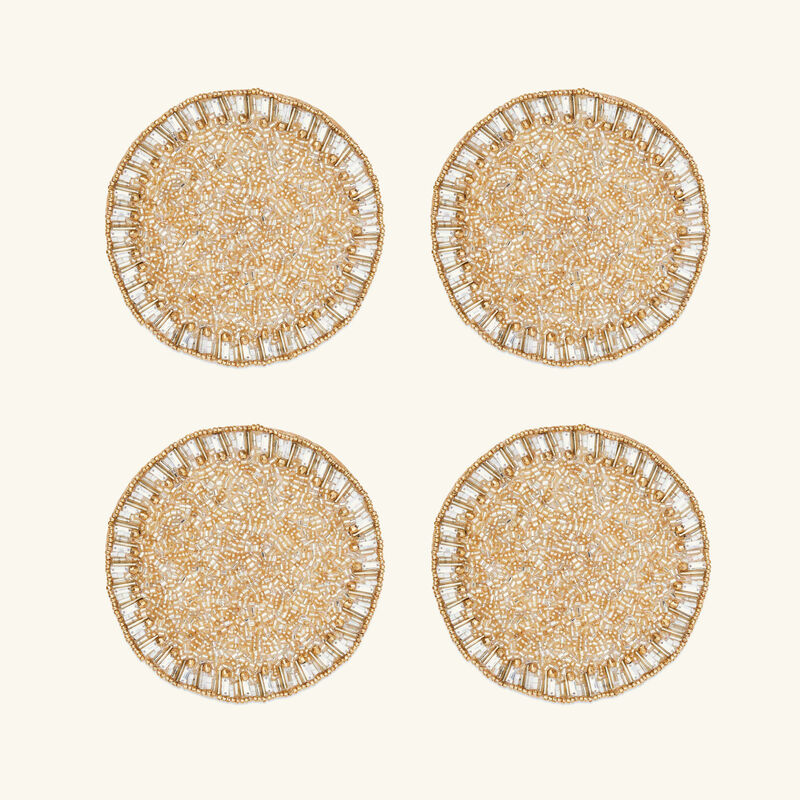 kim seybert bevel coasters gold set of 4