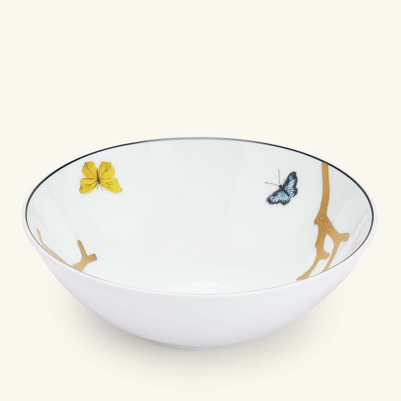 bernardaud aux oiseaux bowl round gold 17cm