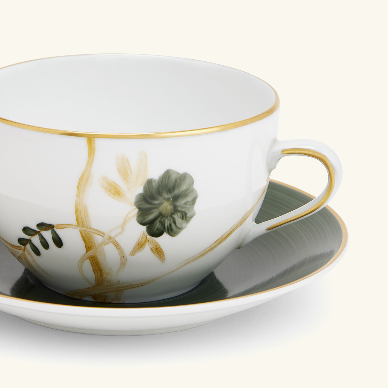 marie daage breakfast cup saucer green