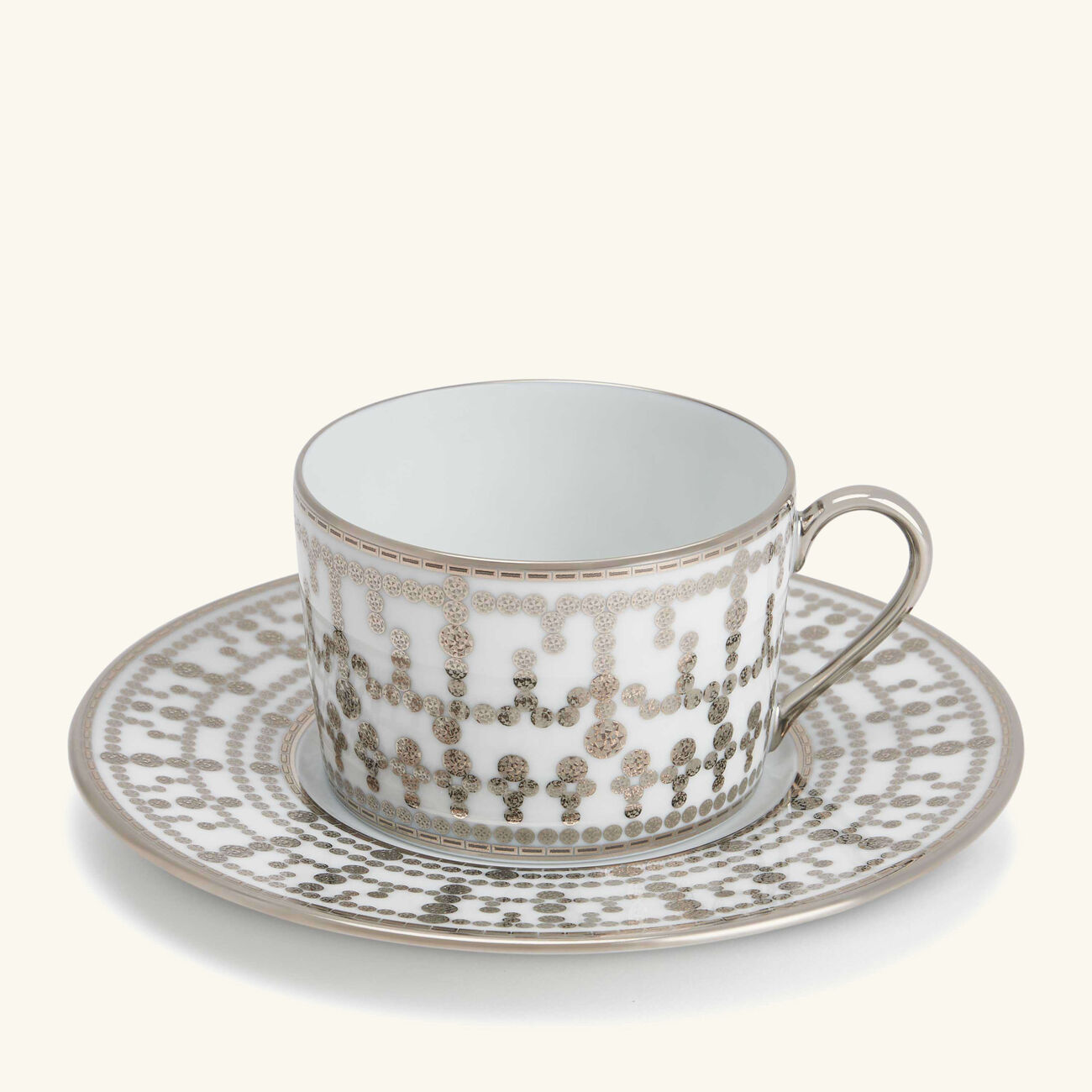 haviland tiara tea cup saucer silver set of 4