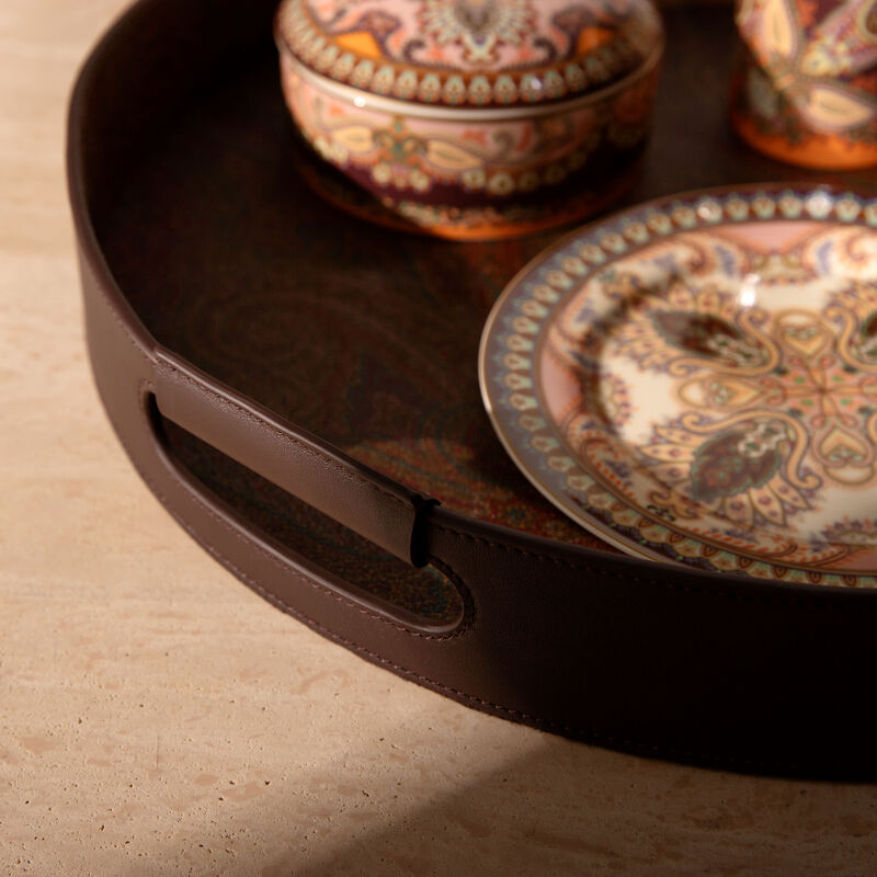 Arnica Serving Tray Round Brown 43cm etro arnica serving tray round brown 43cm