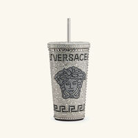 versace medusa crystal travel cup silver