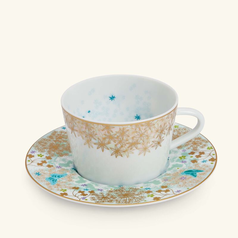 bernardaud tea cup saucer blue set of 4