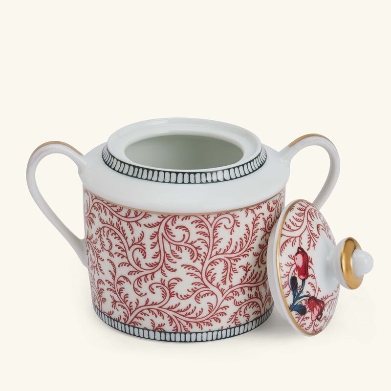 bernardaud braquenie sugar bowl red