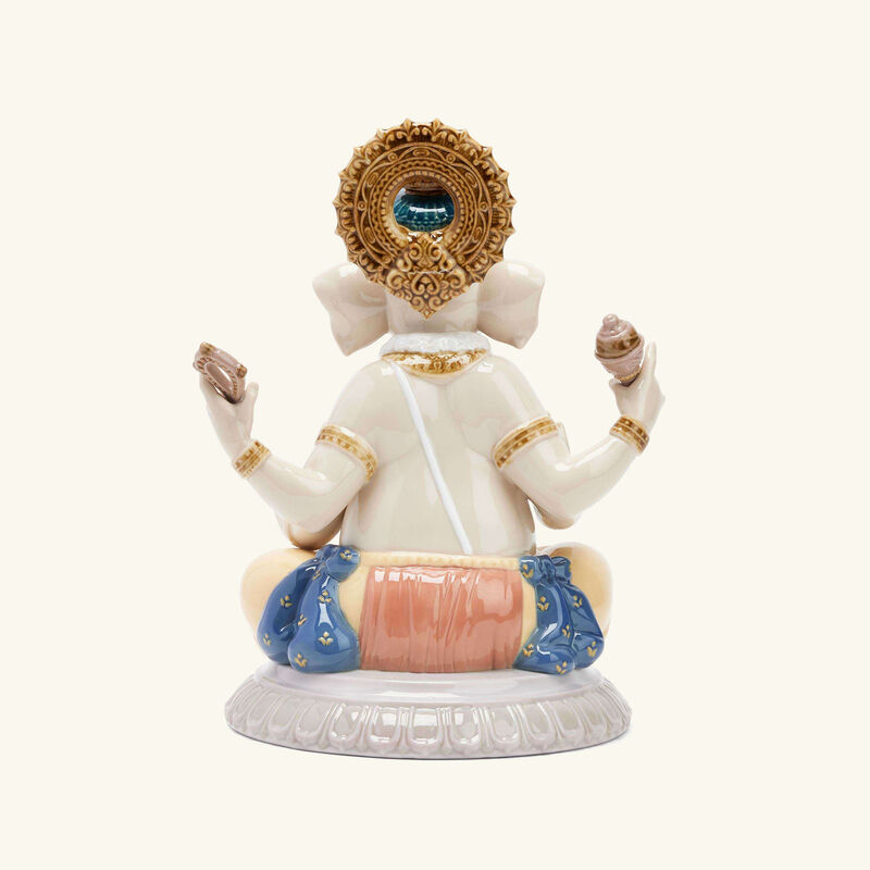 lladro lord ganesha sculpture small white