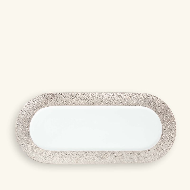 طبق الضيافة إكيوم مستطيل باللون الفضي 39 سم برناردو طبق الضيافة إكيوم مستطيل باللون الفضي 39 سم