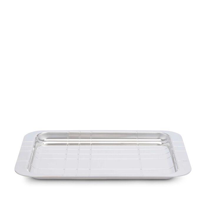 christofle graphik serving tray rectangular small silver plated