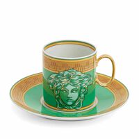 Green Coin Cup & Saucer, small