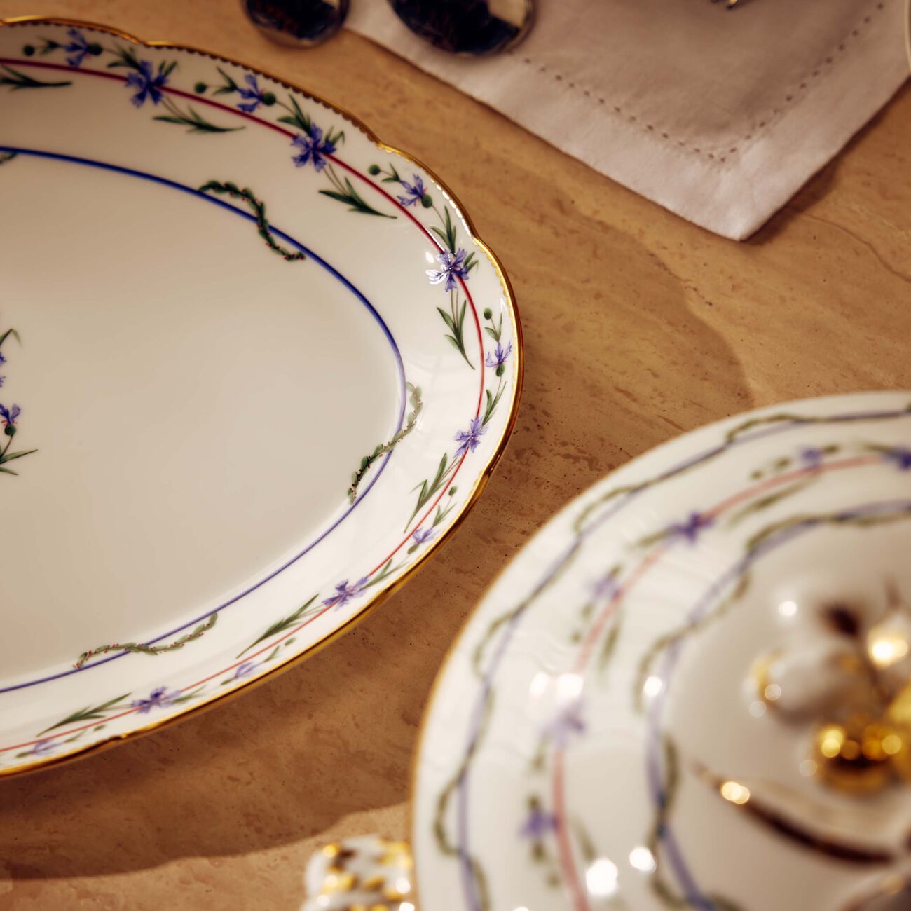 bernardaud le gobelet du roy serving platter oval white 38cm