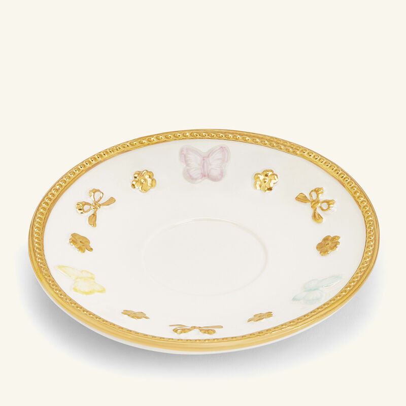 villari butterfly arabic tea cup saucer white