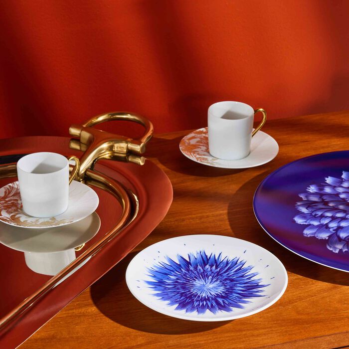 bernardaud in bloom bread butter plate round blue 16cm