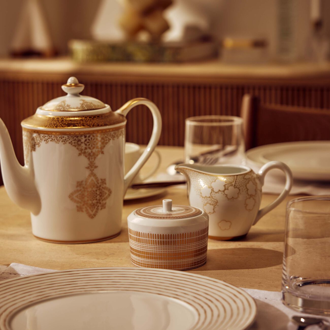bernardaud canisse sugar bowl gold