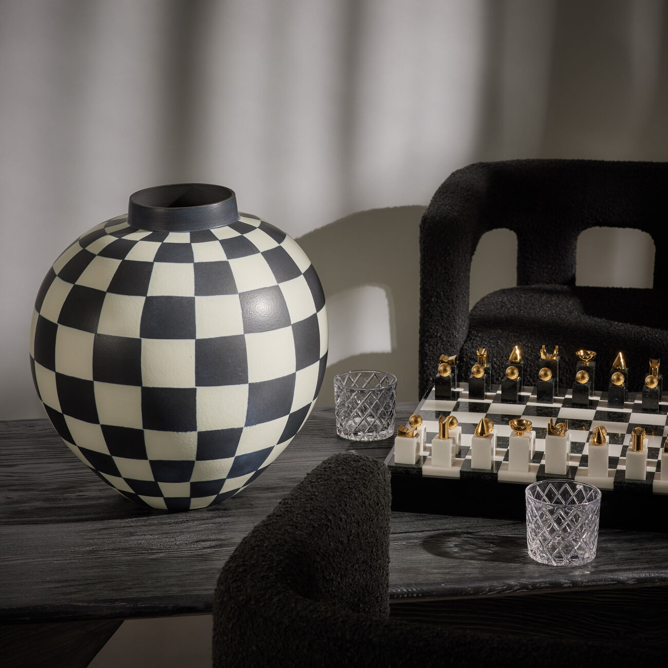 لوبجيه مزهرية دامييه كبيرة بيضاء