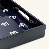dolce gabbana casa dg logo tray rectangular large black