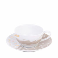 Set of 2 Joud Porcelain Teacups & Saucers, small