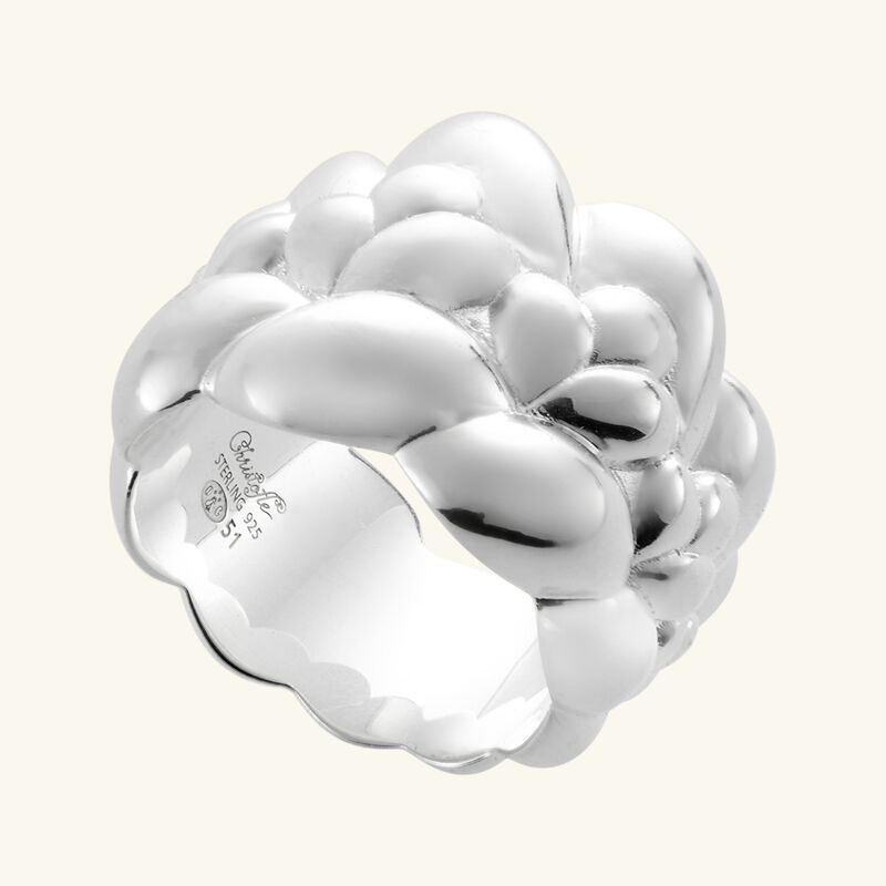 christofle babylone large bangle ring sterling silver size 53